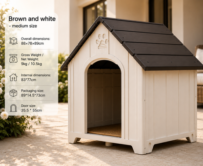 Weatherproof Insulated Dog Kennel for Medium to Large Dogs – Breathable Outdoor Yard Shelter
