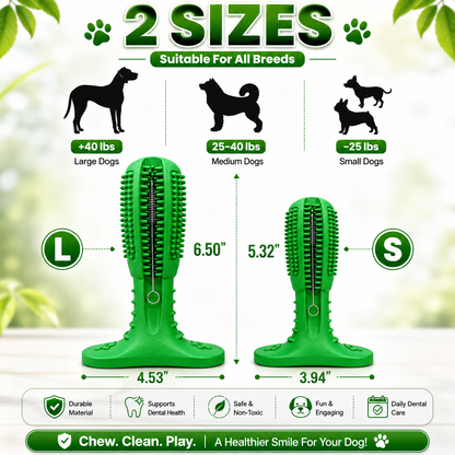 Durable Dog Toy for Aggressive Chewers – Patented Toothbrush Chew Toy for Small & Medium Dogs