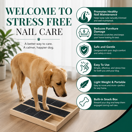 Nail Scratching Pad for Dogs with Sandpaper Surface and Treat Box