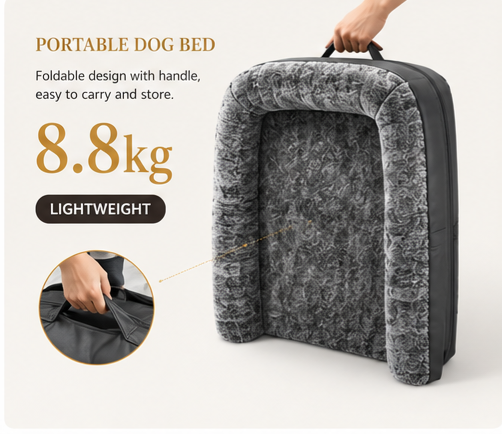 Luxury Human-Size Dog Bed – 180cm Orthopedic Foldable Lounger with Ultra-Soft Plush Cover