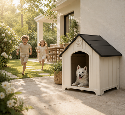 Weatherproof Insulated Dog Kennel for Medium to Large Dogs – Breathable Outdoor Yard Shelter