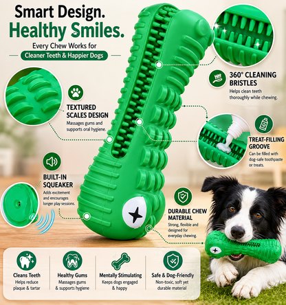 Durable, Interactive Dog Toy – Natural Milk-Flavored Rubber Chew Stick for Anxiety Relief & Dental Care