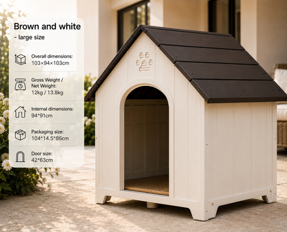 Weatherproof Insulated Dog Kennel for Medium to Large Dogs – Breathable Outdoor Yard Shelter